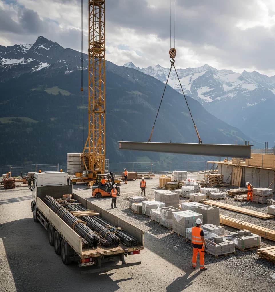 Baumaterial Transport für Bauunternehmen Schweiz