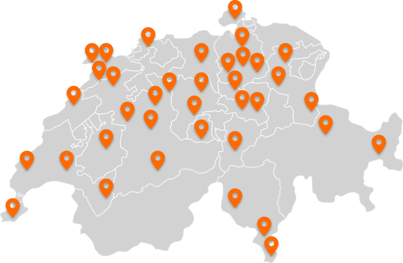 Lagerstandorte in der ganzen Schweiz